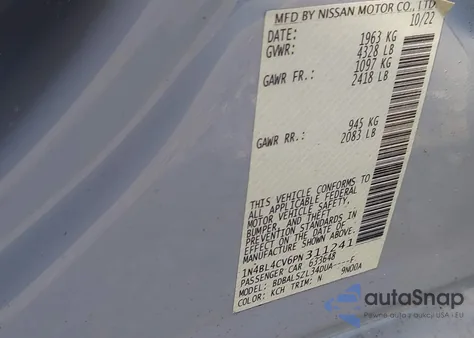 2023 Nissan Altima Sr Fwd z USA, uszkodzony, nr VIN 1N4BL4CV6PN311241